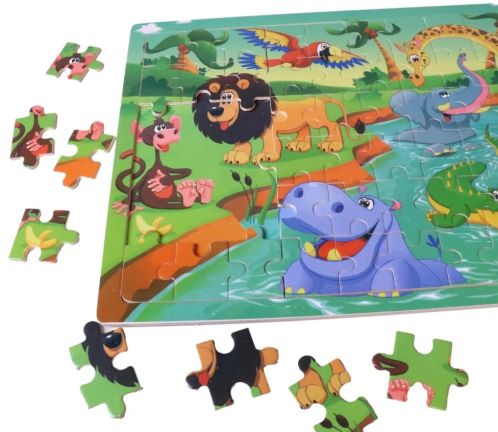 Puzzle en bois 60 pièces - thème savane