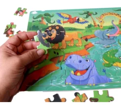 Puzzle en bois 60 pièces - thème savane