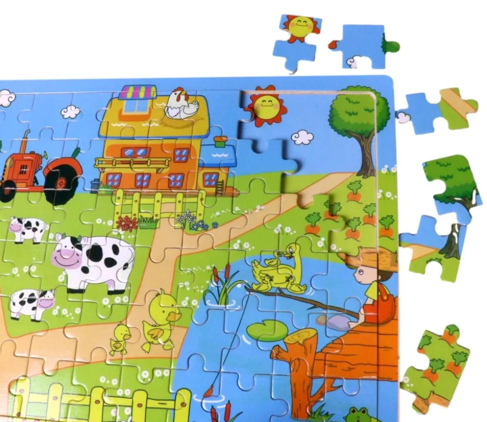 Puzzle en bois 60 pièces - thème ferme