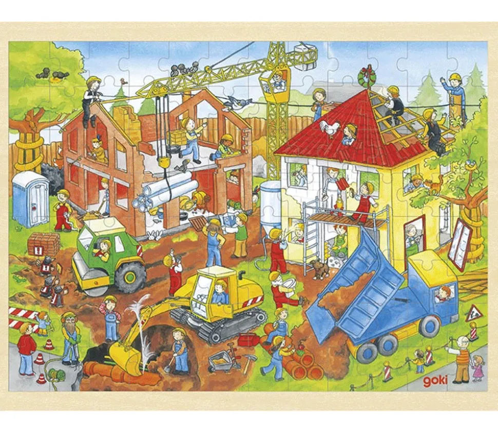 Puzzle en bois 96 pièces Chantier de construction