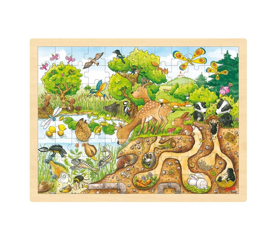 Puzzle en bois 96 pièces découverte de la nature