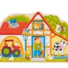 Puzzle en bois 7 pièces encastrement La ferme avec boutons enfant 1 an