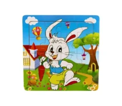 Puzzle en bois 16 pièces Lapin