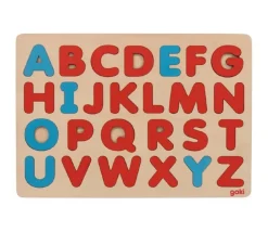 Puzzle en bois alphabet méthode Montessori - Cadre 30 x 21 cm