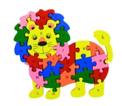 Puzzle en bois Animal + Alphabet - 24 pièces à assembler lion