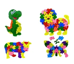 Puzzle en bois Animal + Alphabet - 24 pièces à assembler lion