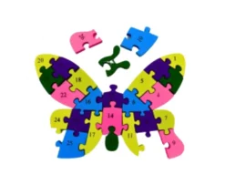 Puzzle en bois Animal + Alphabet - 24 pièces à assembler papillon