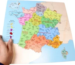 Puzzle en bois Carte de France 29.5 x 30 cm