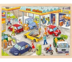 Puzzle en bois de 96 pièces Station service