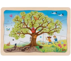 Puzzle les Saisons à 4 étages en bois : Le pommier