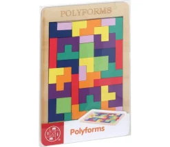 Puzzle multicolore en bois style Tétris - 40 pièces 8 couleurs