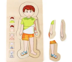 Puzzles anatomie garçon - 4 puzzles à étage