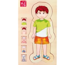 Puzzles anatomie garçon - 4 puzzles à étage