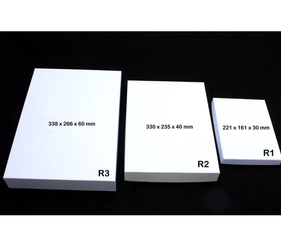 R3 Grande boite 340 x 268 x 62 mm rectangle grand format vide blanche