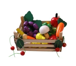 Raisin vert en bois 4 x 9.5 cm fruit jouet unité