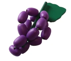 Raisin violet en bois 4 x 9.5 cm fruit jouet