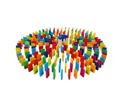Rallye Dominos bois Arc en ciel - 247 tuiles de 4 x 2.2 cm