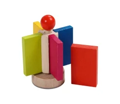 Rallye Dominos bois Arc en ciel - 247 tuiles de 4 x 2.2 cm