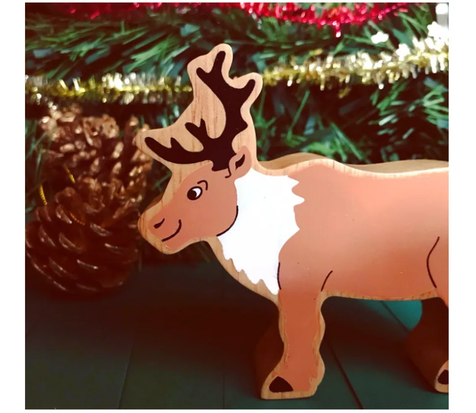 Renne figurine en bois 100 x 109 x 25 mm