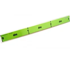 Règle 3 faces unités de longueur : décimètre, centimètre, millimètre