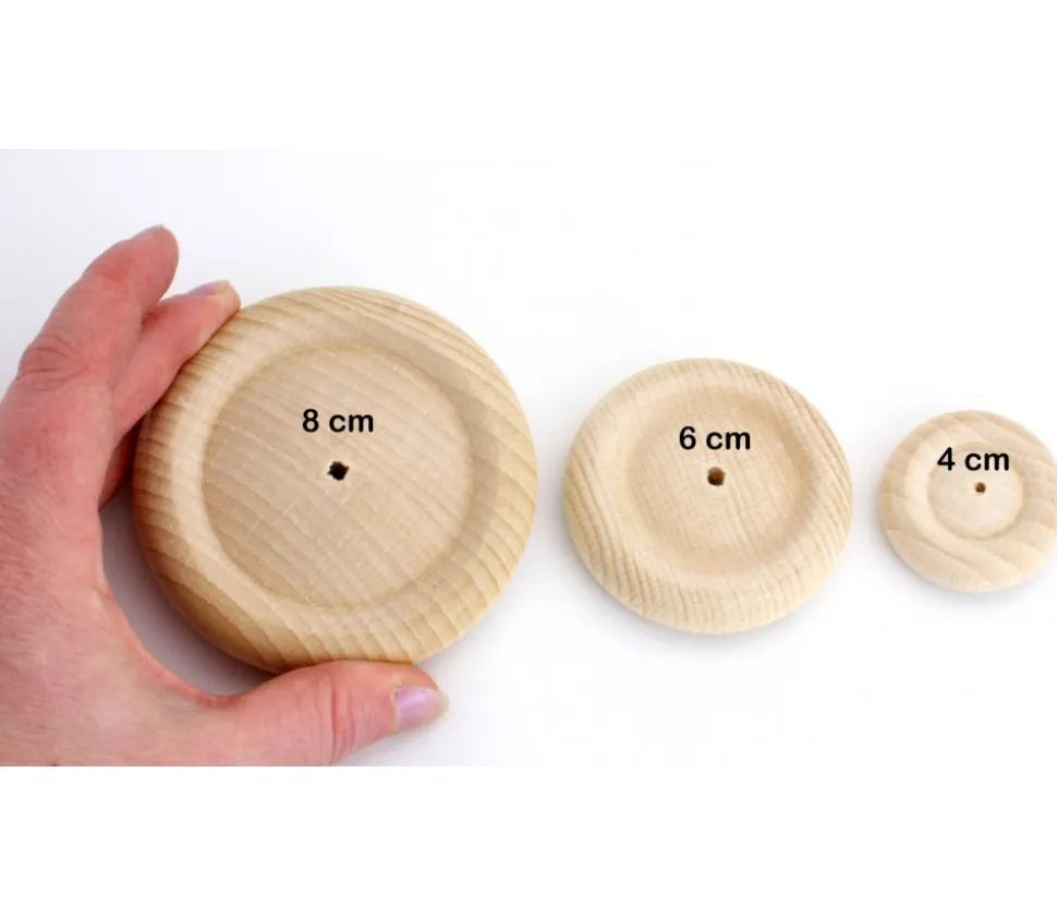 Roue bois de 6 cm trouée - 60 x 16 mm trou de 3.5 mm