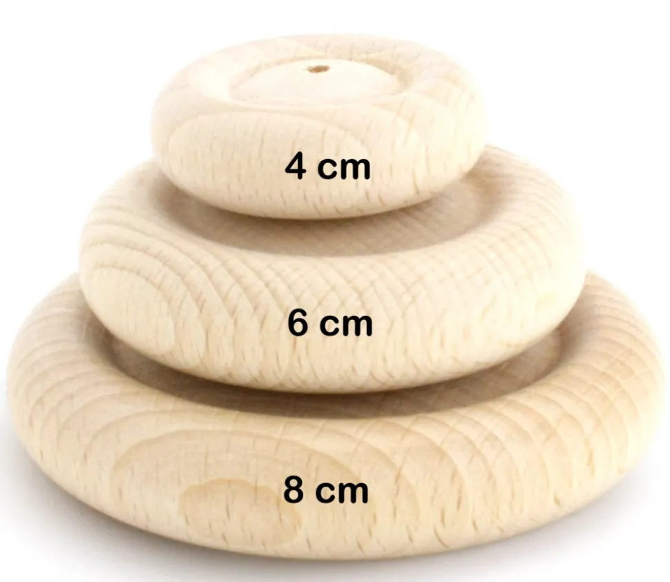 Roue bois de 6 cm trouée - 60 x 16 mm trou de 3.5 mm