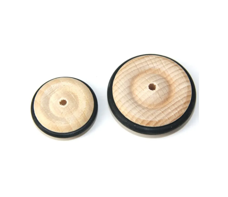 Roue en bois de 4.3 cm avec pneu caoutchouc pour construction