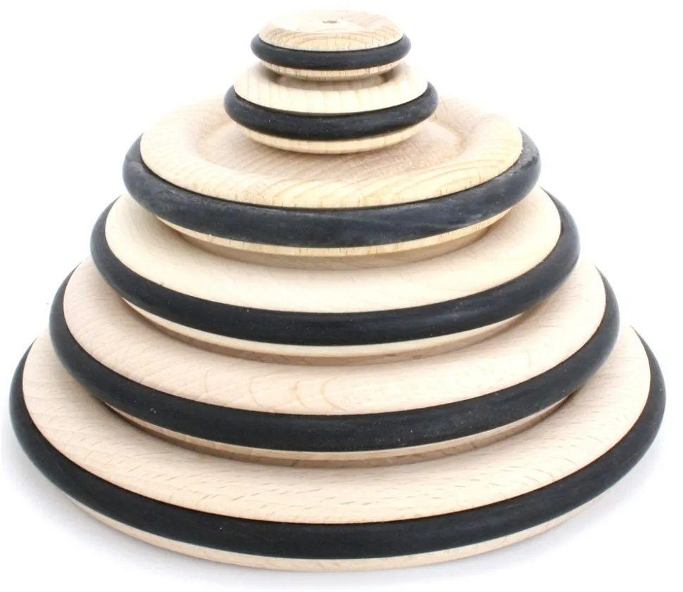 Roue en bois de 12 cm avec pneu caoutchouc pour construction