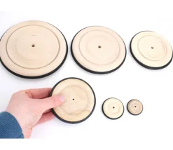 Roue en bois de 10 cm avec pneu caoutchouc pour construction