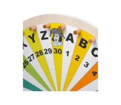 Roue pour jeu loterie lettres, chiffres et couleurs 34 cm
