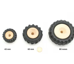 Roue tracteur de 8 cm avec pneu caoutchouc