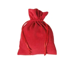 Sac 13 x 18 cm - velours épais rouge avec cordon