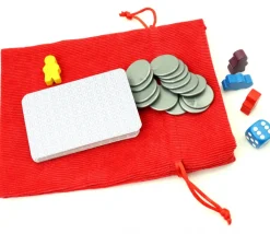 Sac 13 x 18 cm - velours épais rouge avec cordon