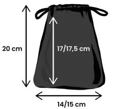Sac coton noir 17 x 14 cm avec cordelette de serrage taille M