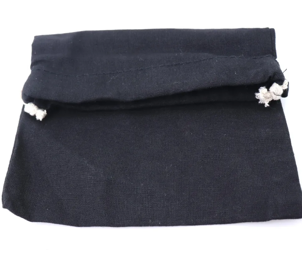 Sac coton noir 17 x 14 cm avec cordelette de serrage taille M