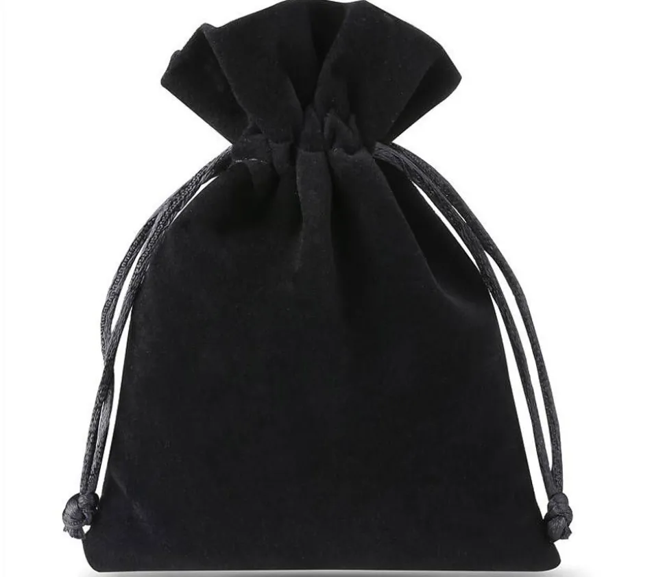 Sac noir 13 x 10 cm effet soyeux