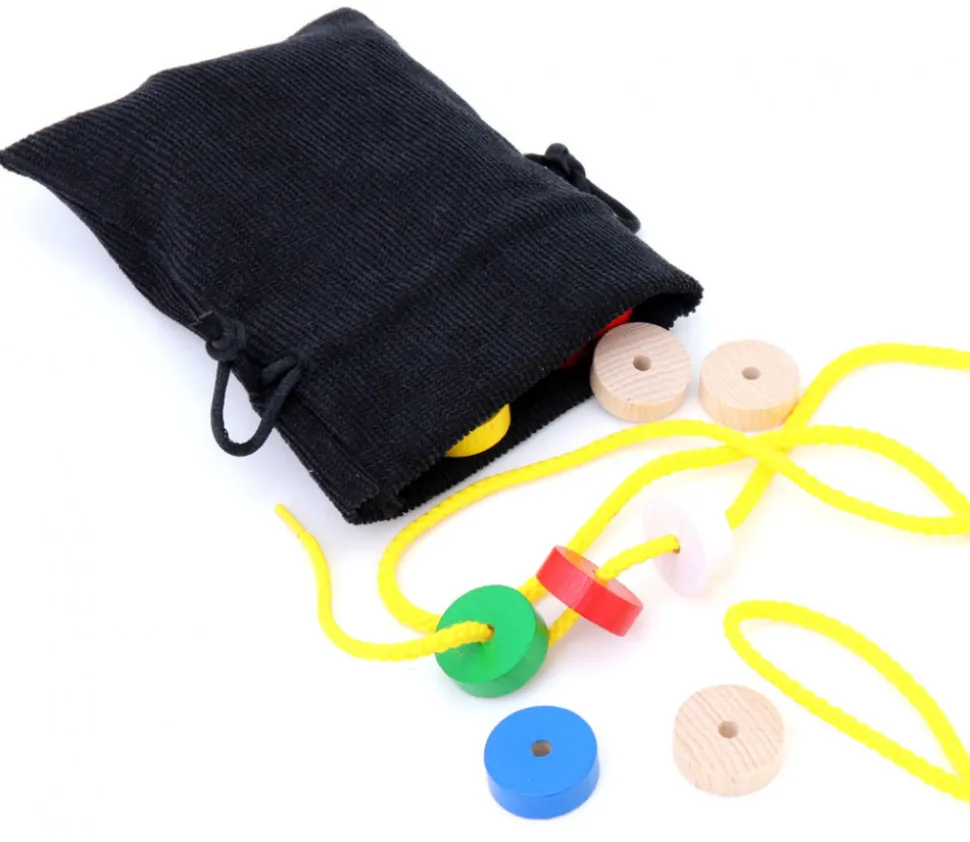 Sac noir velours épais avec cordon de serrage - 10 x 12.5 cm