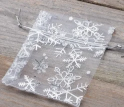 Sac organzine flocon 9 x 12 cm