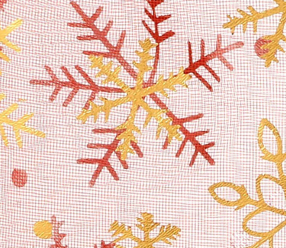 Sac organzine rouge et or 9 x 12 cm flocon