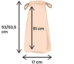 Sac tissu long 53.5 x 17 cm sachet 100 % coton écru