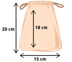 Sac tissu M 20 x 15 cm - sachet 100% coton pour pions de jeux