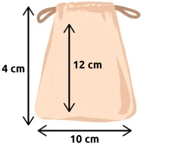 Sac tissu S 14 x 10 cm - sachet 100 % coton pour pions de jeux