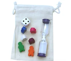 Sac tissu S 14 x 10 cm - sachet 100 % coton pour pions de jeux
