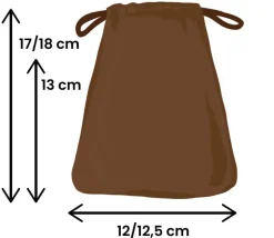 Sac velours 17 x 12 cm marron avec cordon