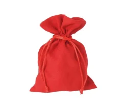 Sac velours 17 x 12 cm rouge avec cordon