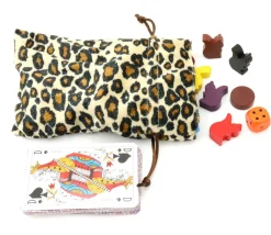 Sac velours effet léopard 17 x 12 cm marron noir