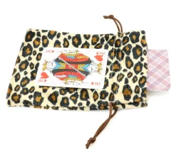 Sac velours effet léopard 17 x 12 cm marron noir