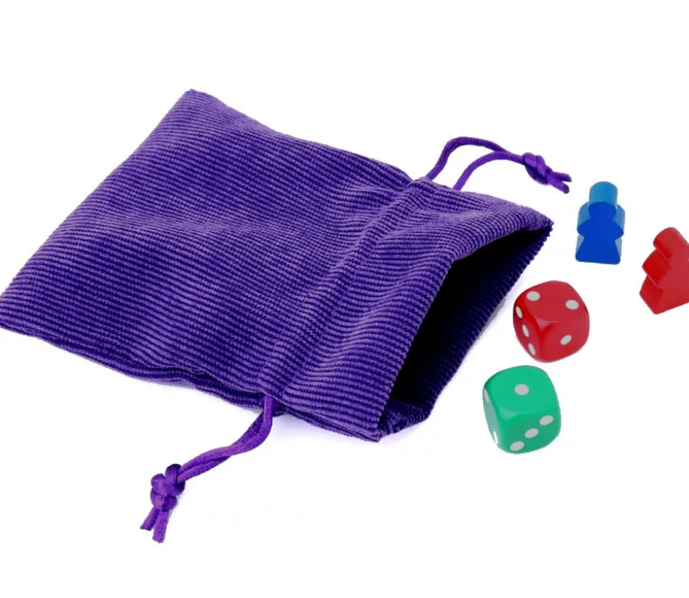 Sac violet velours épais avec cordon - 10 x 12.5 cm