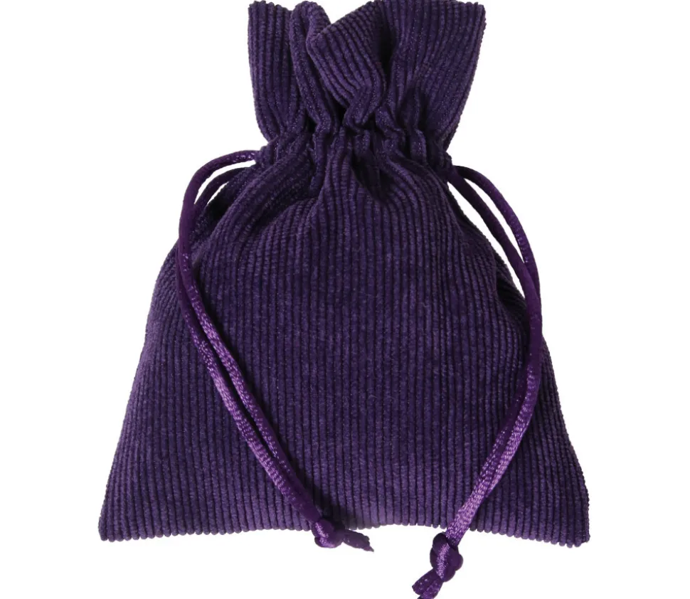 Sac violet velours épais avec cordon - 10 x 12.5 cm