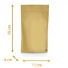 Sachet kraft marron hermétique 11 x 18.5 cm refermables opaque